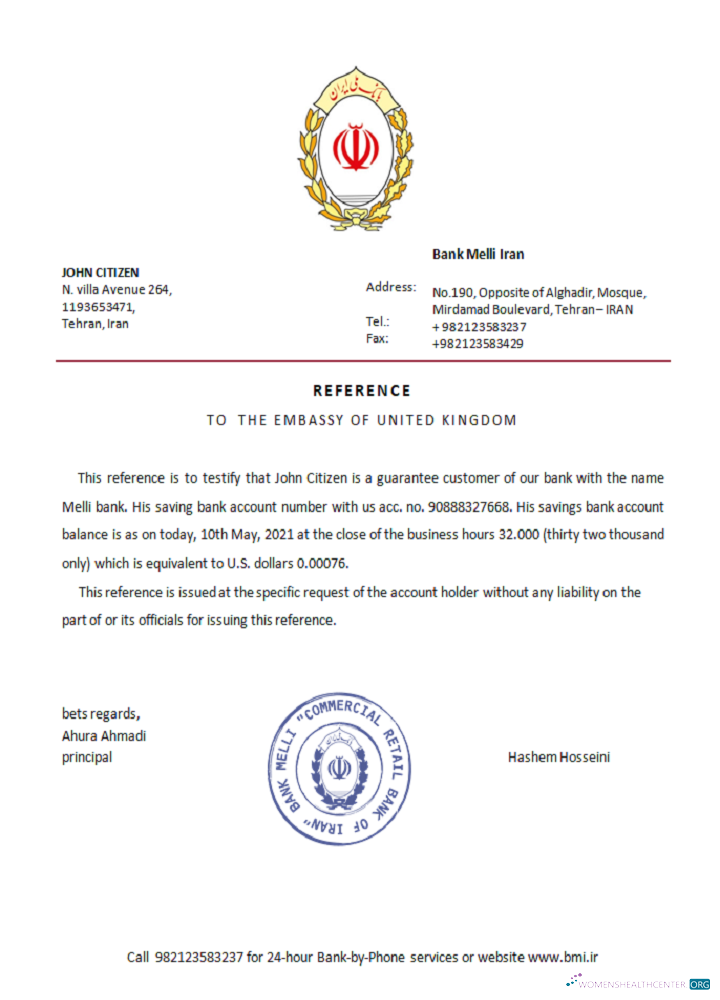 Download Iran Melli bank reference Photoshop template